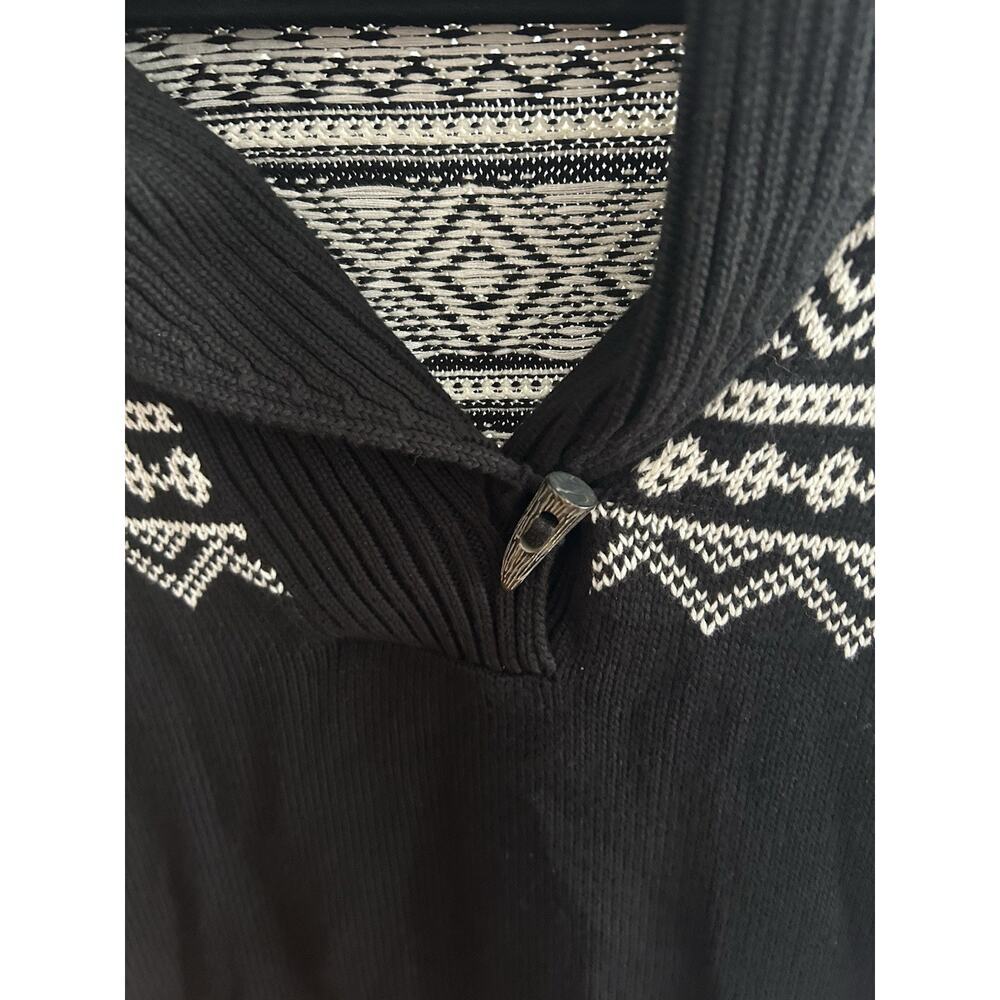 Vtg Lauren Ralph Lauren Knitted Fair Isle Sweater L Fisherman Black Nordic - Picture 4 of 12